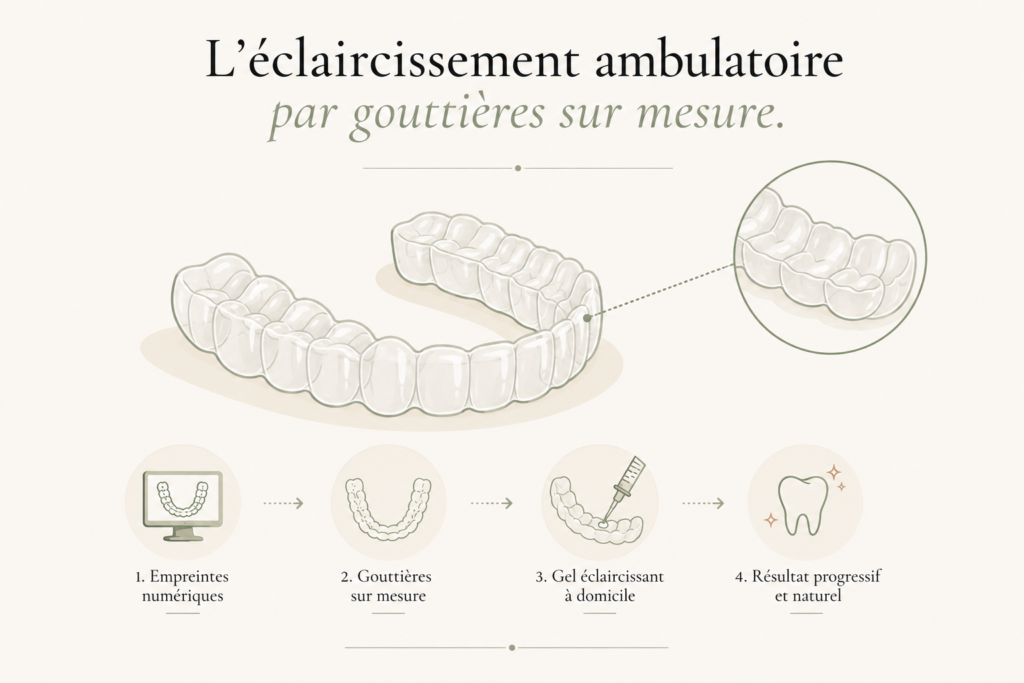 Illustration d’une gouttière d’éclaircissement.