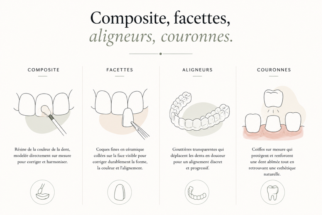 Panorama des solutions esthétiques du sourire.
